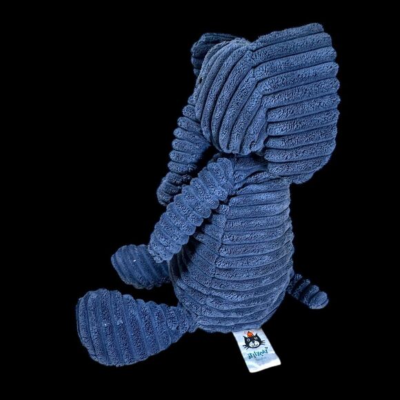 Jellycat Blue Cordy Roy Elephant 14” Plush Corduroy Stuffed Animal - Picture 4 of 8